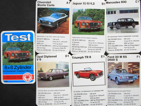 Altenburg Spielkarten "Test 6+8 Zylinder" 1975 Cardgame (4536)